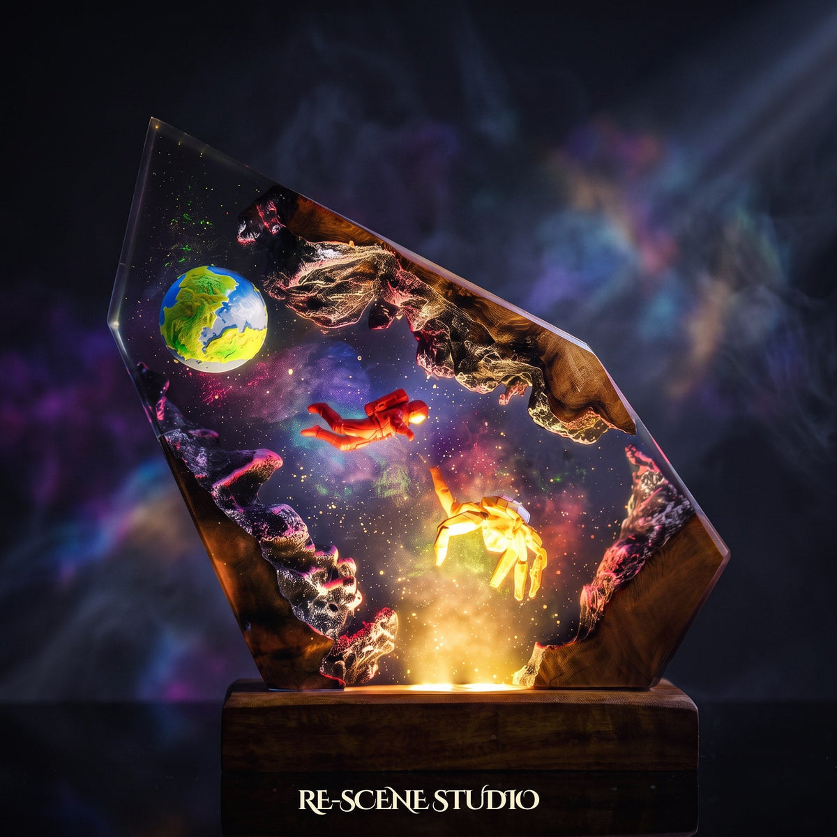 Rocky Cosmic Rock Resin Lamp