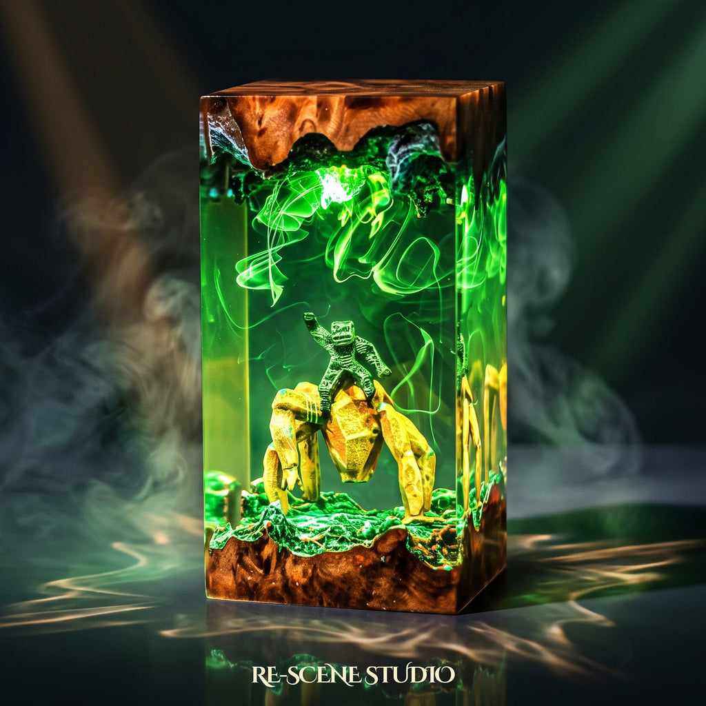 Rocky Pillar Resin Lamp — view 2