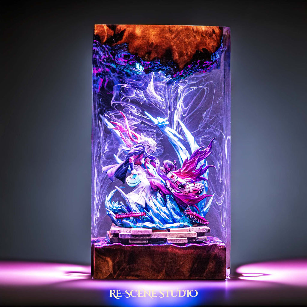 Shinobu vs Douma Resin Lamp — view 3