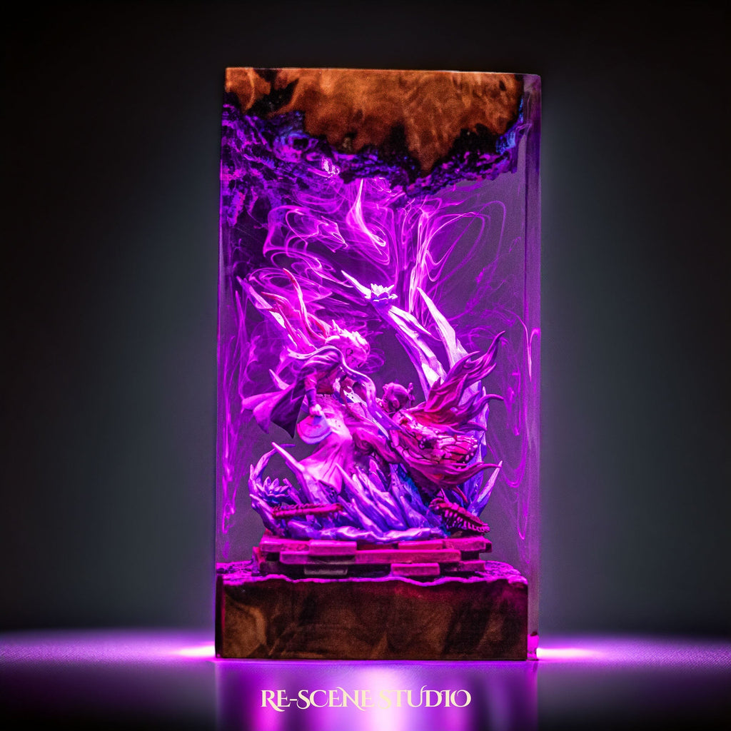 Shinobu vs Douma Resin Lamp — view 4
