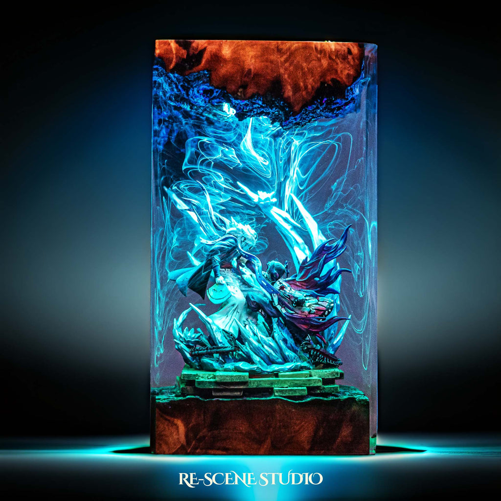 Shinobu vs Douma Resin Lamp — view 5