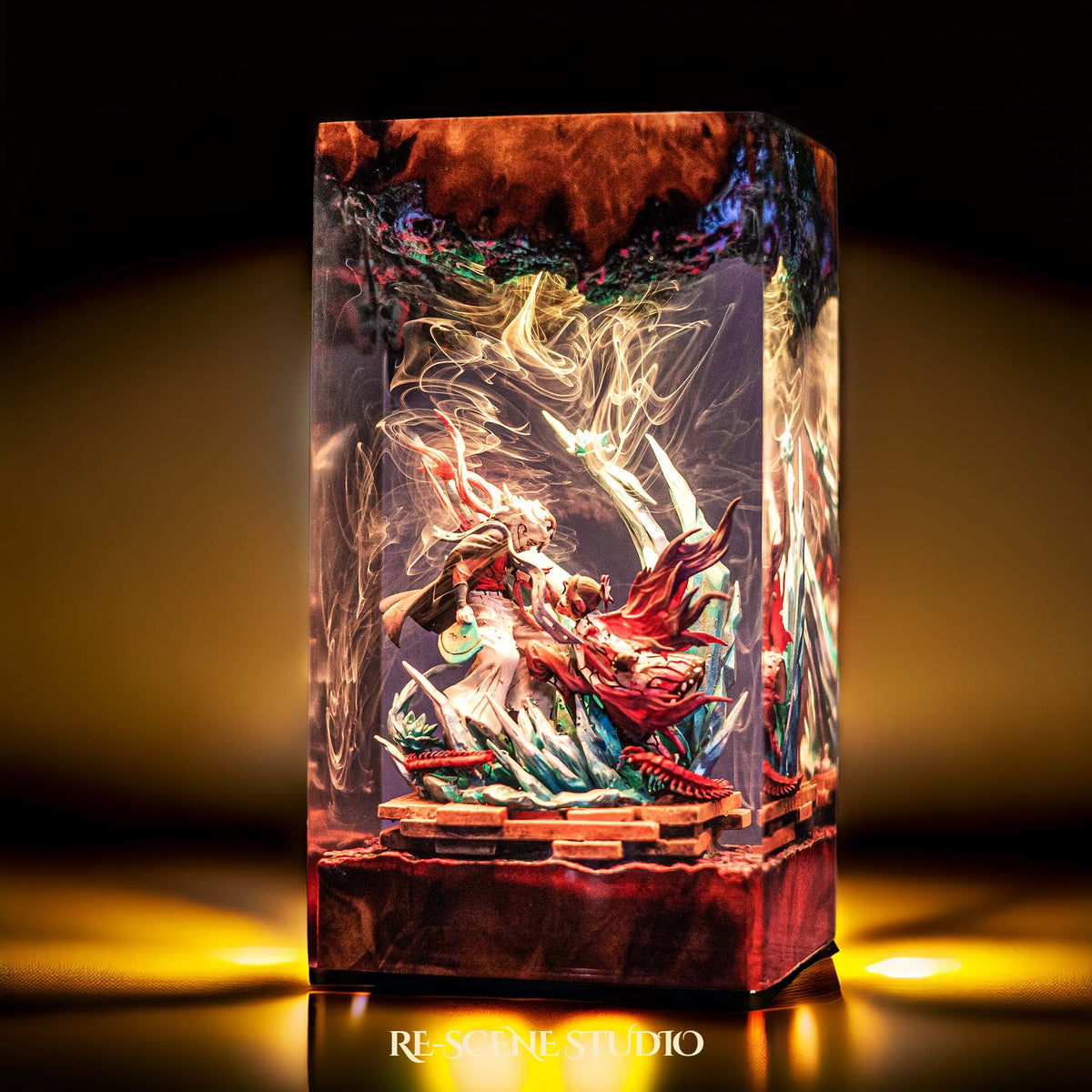 Shinobu vs Douma Resin Lamp — view 2