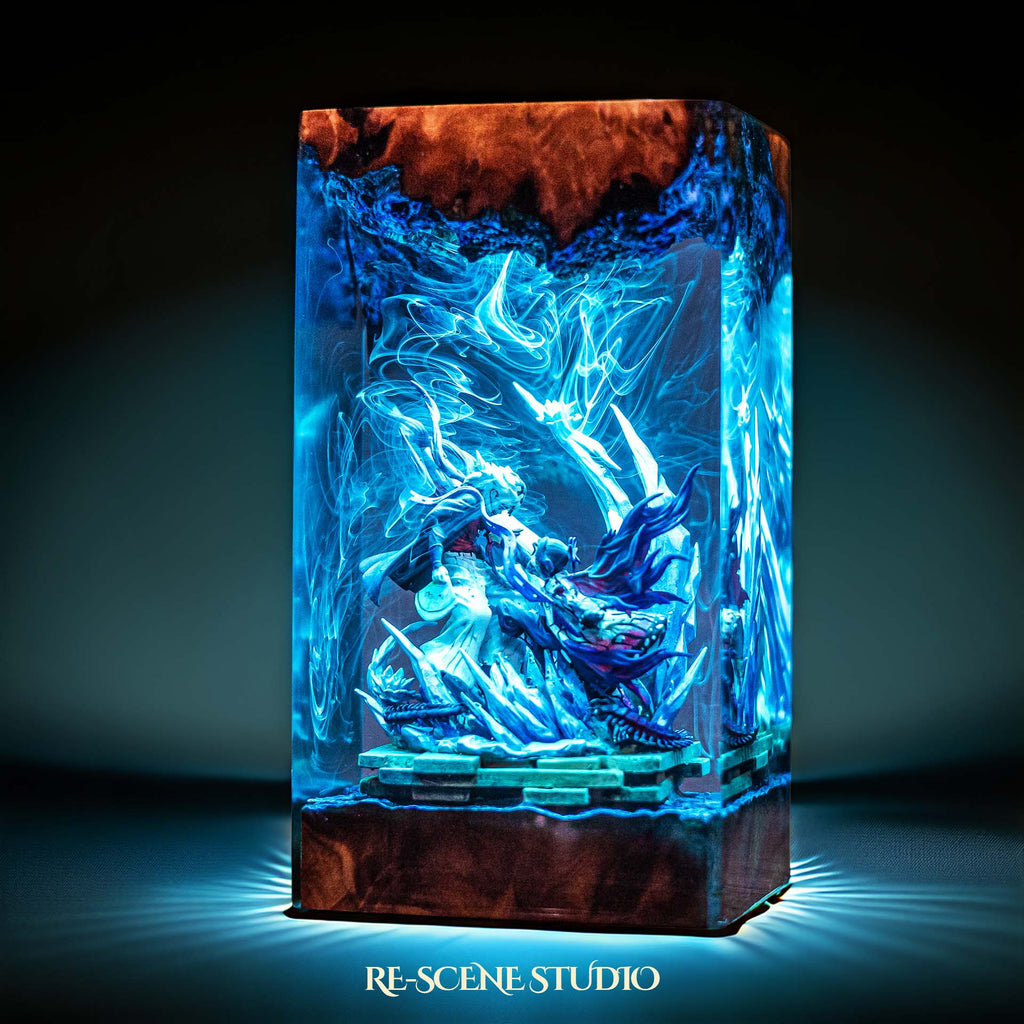 Shinobu vs Douma Resin Lamp — view 6