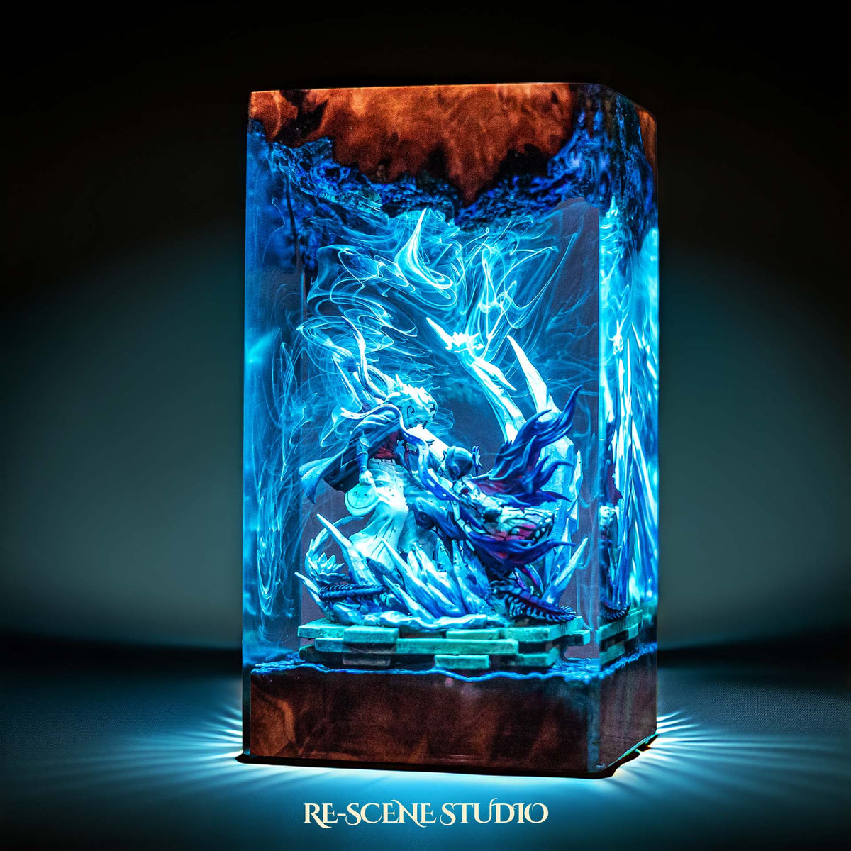 Shinobu vs Douma Resin Lamp — view 6