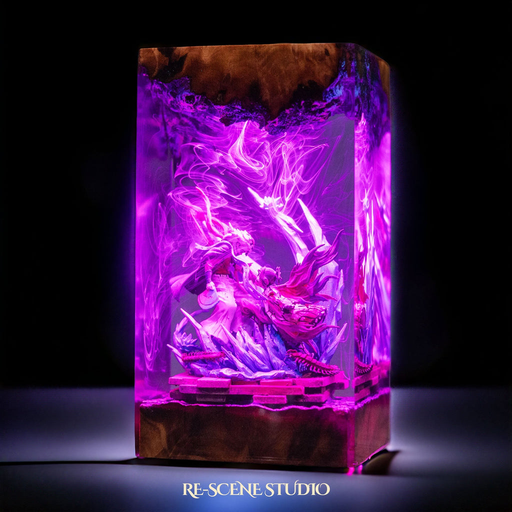 Shinobu vs Douma Resin Lamp — view 7