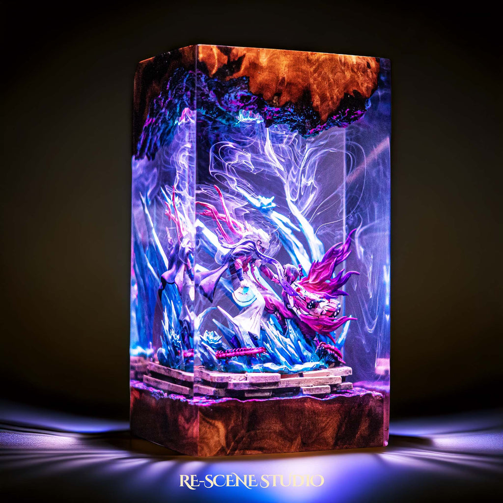 Shinobu vs Douma Resin Lamp — view 8