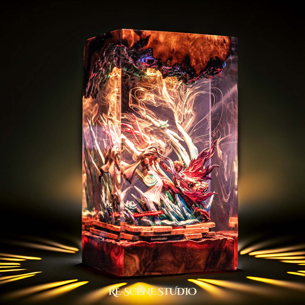 Shinobu vs Douma Resin Lamp — view 9