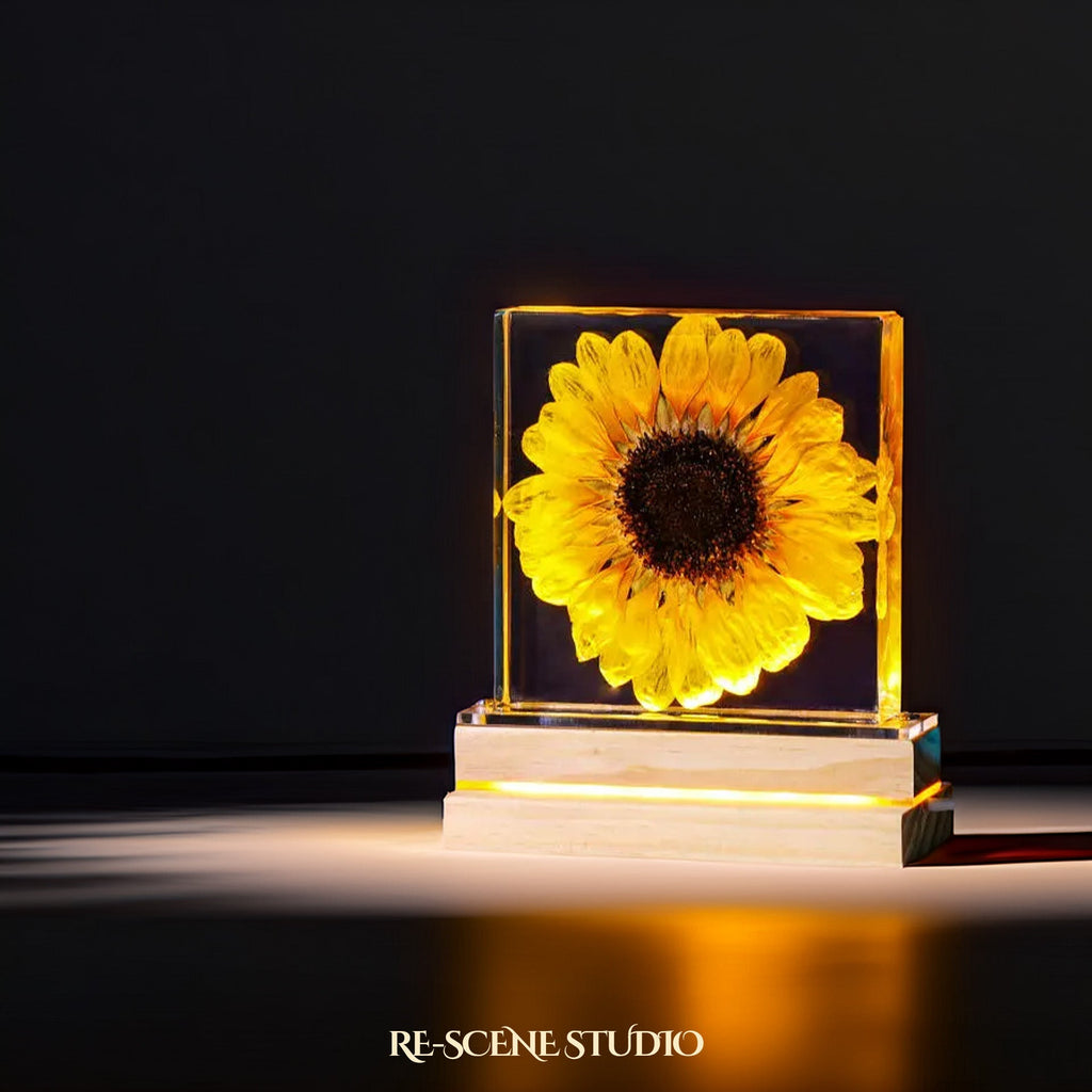 Sunflower Glow Resin Lamp — view 2