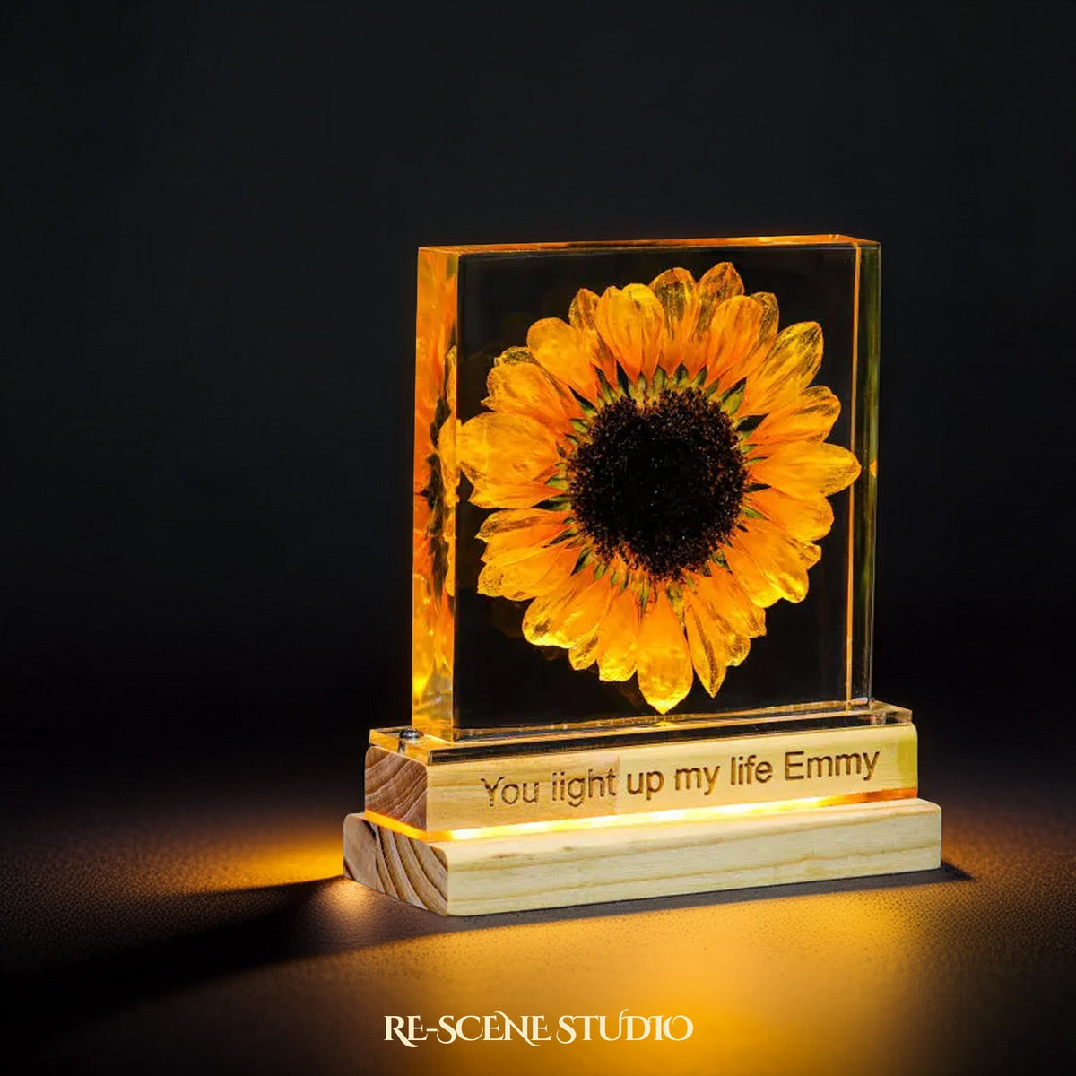 Sunflower Glow Resin Lamp — view 5