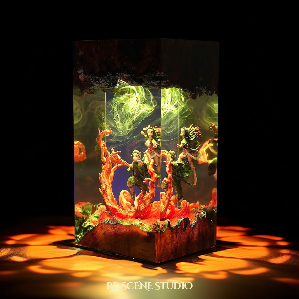 Tanjiro & Nezuko Resin Lamp V1 — view 6