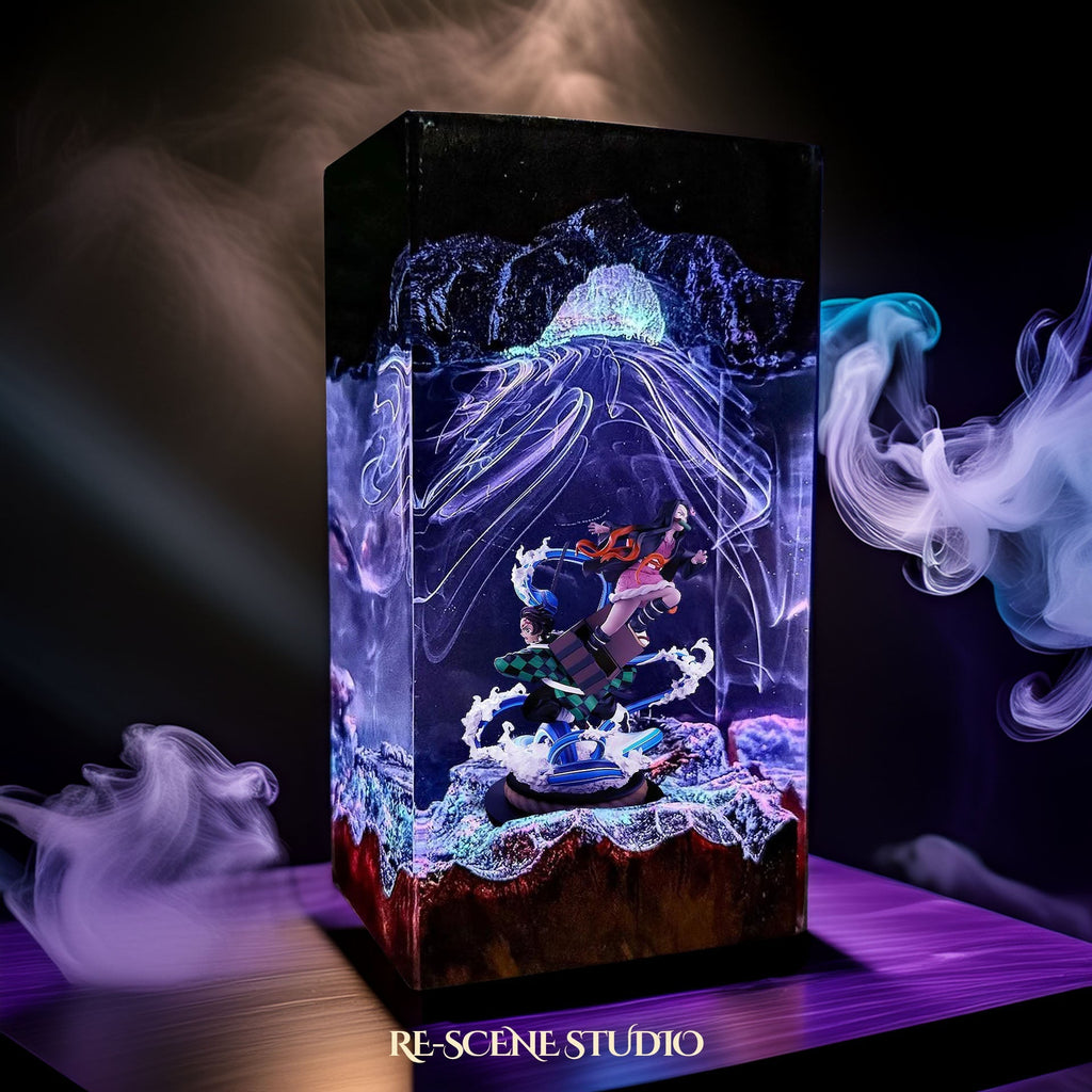 Tanjiro & Nezuko Resin Lamp V2