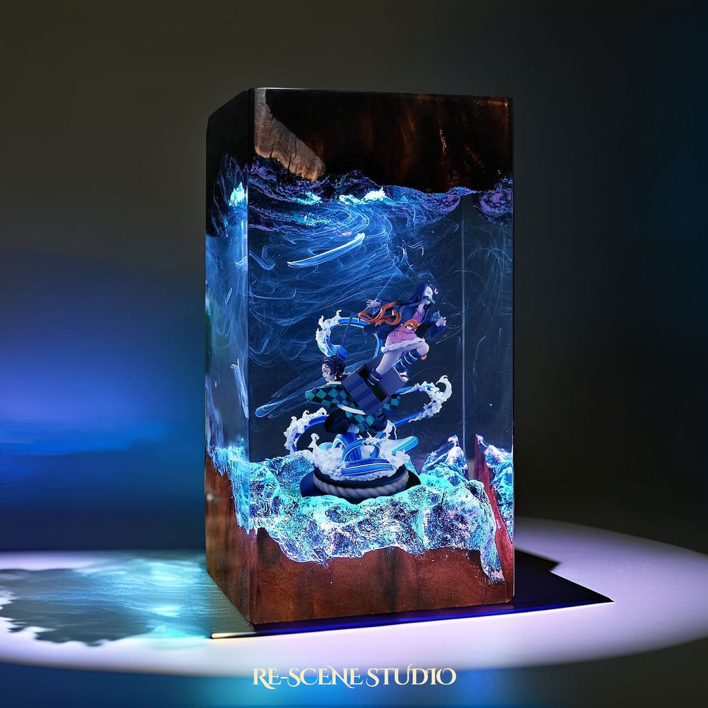 Tanjiro & Nezuko Resin Lamp V2 — view 6