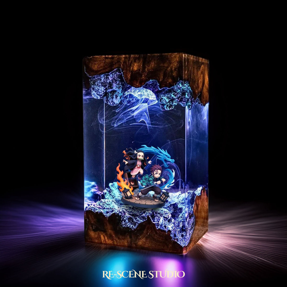Tanjiro & Nezuko Resin Lamp V3 — view 3