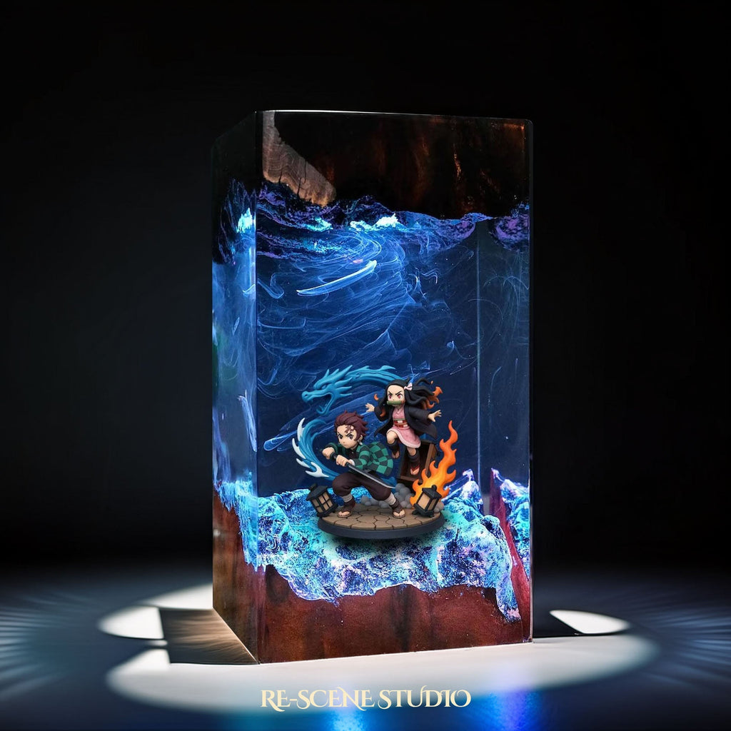 Tanjiro & Nezuko Resin Lamp V3 — view 4