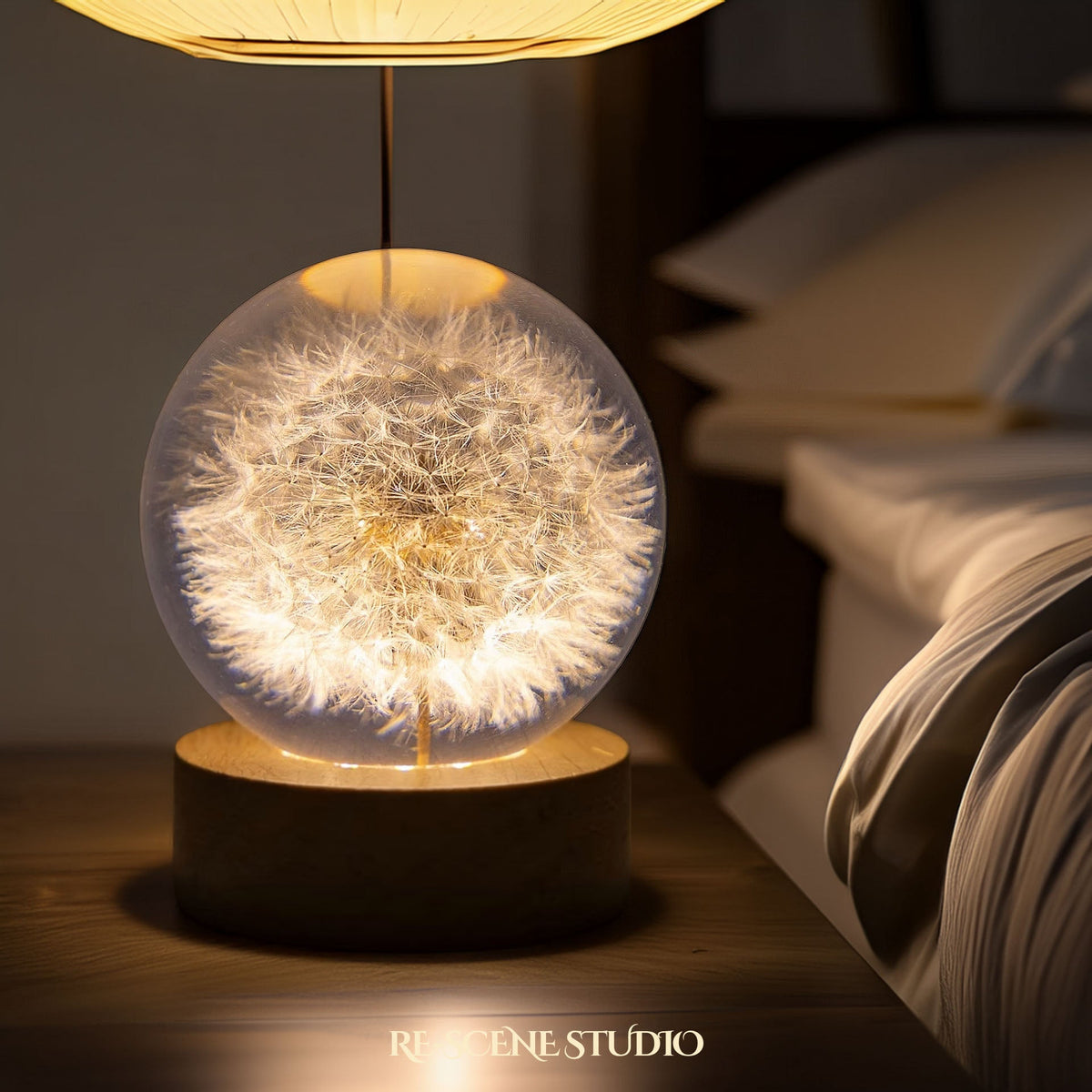 Wishing Dandelion Globe Resin Lamp — view 2