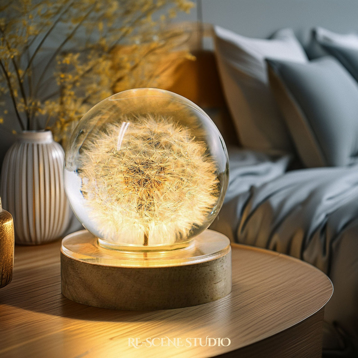 Wishing Dandelion Globe Resin Lamp — view 4