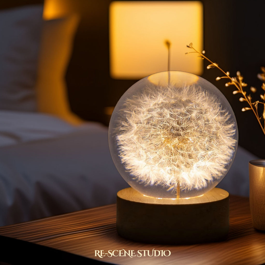 Wishing Dandelion Globe Resin Lamp — view 5