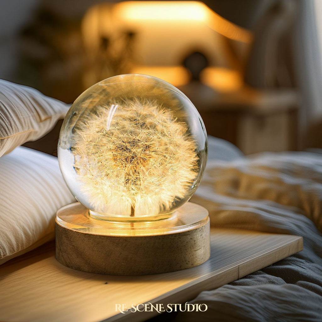 Wishing Dandelion Globe Resin Lamp — view 6