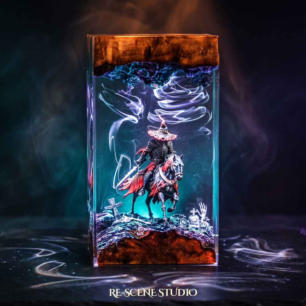 Witch Knight Rider Pillar Resin Lamp — view 3