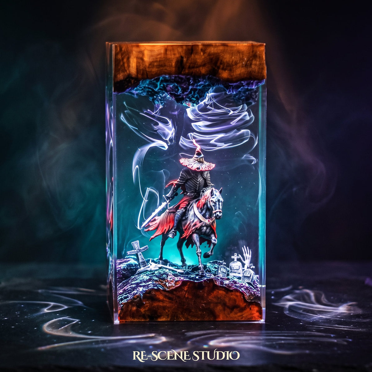 Witch Knight Rider Pillar Resin Lamp — view 3
