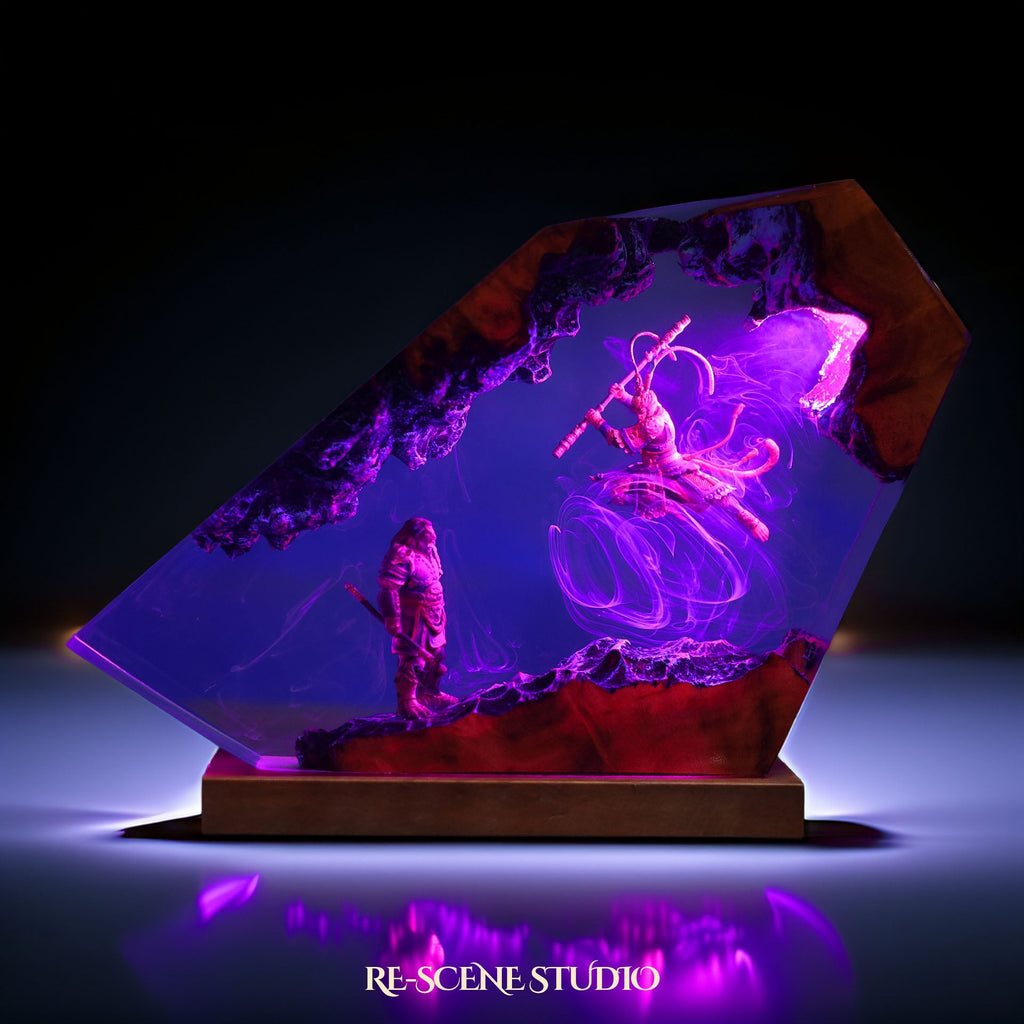 Wukong vs Bull King Resin Lamp — view 2