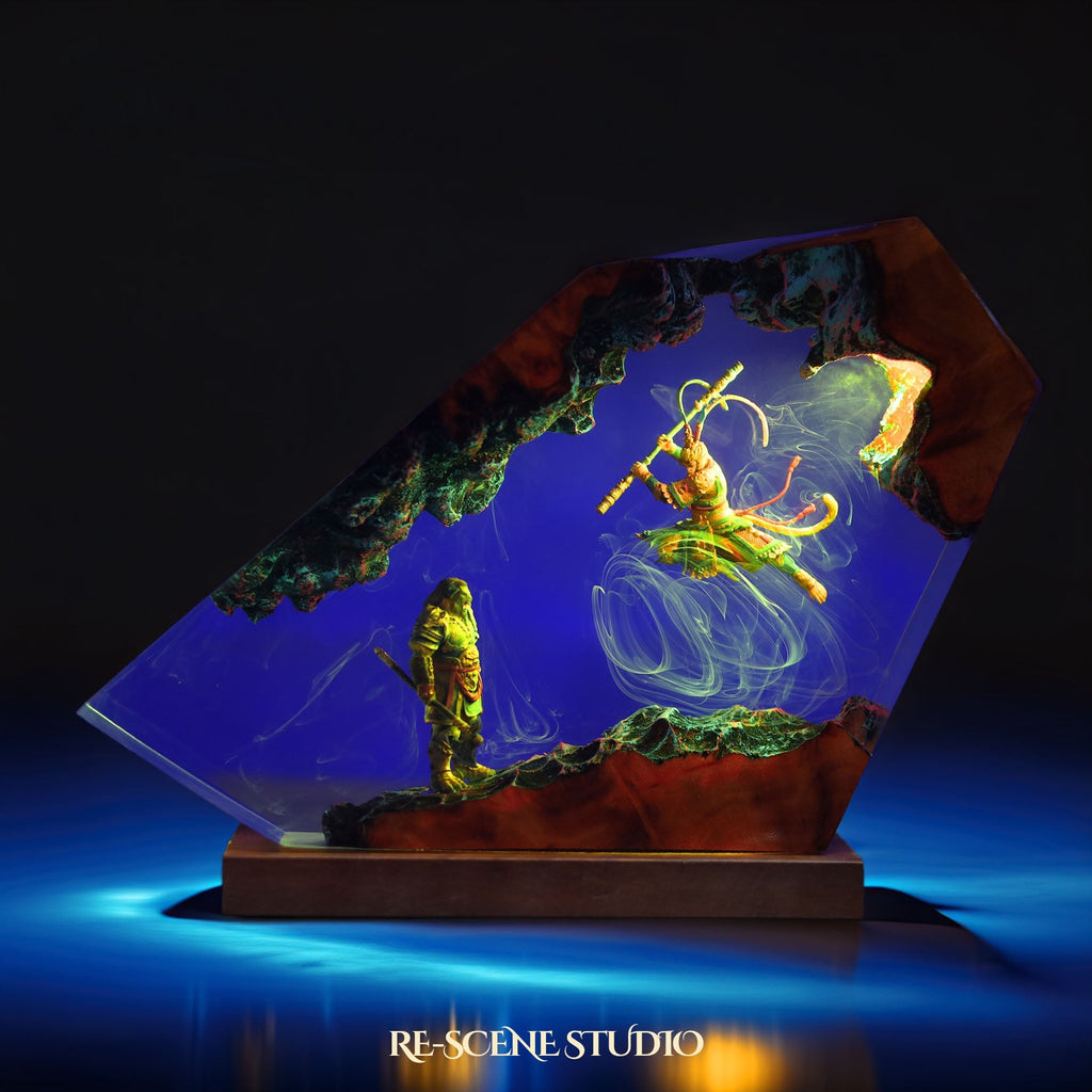 Wukong vs Bull King Resin Lamp — view 4